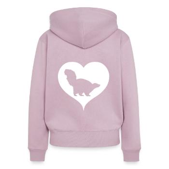 Stinktier Liebe Herz Skunk - Frauen Premium Bio Zip Hoodie - Altrosa - Hinten - Julia (174cm)
