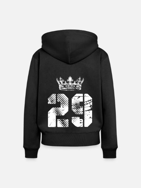 29 Zahl Krone - Frauen Premium Bio Zip Hoodie - Schwarz