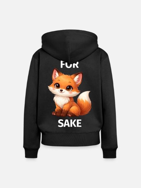 Um Fox' Willen - Frauen Premium Bio Zip Hoodie - Schwarz