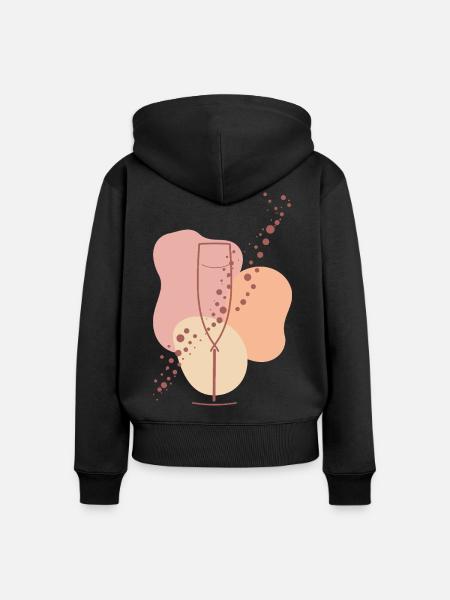 Sektfreundin Sparkling Aura - Frauen Premium Bio Zip Hoodie - Schwarz