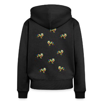 Fort comme un lion - Les gardiens d'Orbis - Sweat à capuche zippé Premium bio Femme - noir - Dos - Julia (174cm)