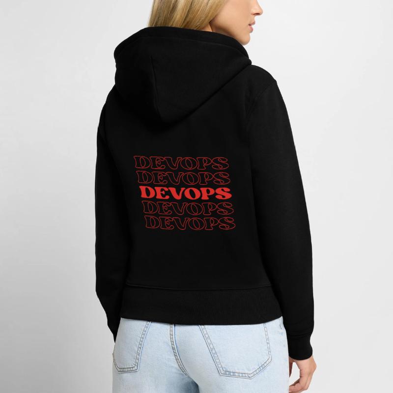 Devops Développeur Opérations Ingénieur Devops Sweat à capuche zippé Premium bio Femme