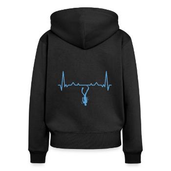Apnoetauchen Tauchen Taucher Herzschlag Geschenk - Frauen Premium Bio Zip Hoodie - Schwarz - Hinten - Julia (174cm)