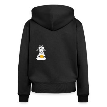 Boire de la bière - Sweat à capuche zippé Premium bio Femme - noir - Dos - Julia (174cm)