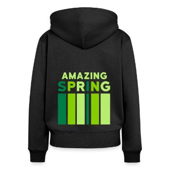 Amazing Spring (bar) - Women's Premium Organic Zip Hoodie - black - Back - Julia (174cm)
