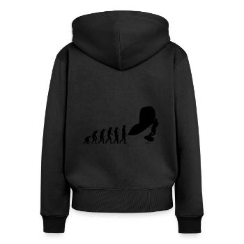 Evolution du Wingfoil - Sweat à capuche zippé Premium bio Femme - noir - Dos - Julia (174cm)
