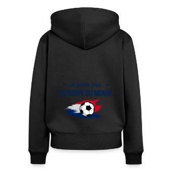 J'peux pas j'ai mondial France - Sweat à capuche zippé Premium bio Femme - noir - Dos - Julia (174cm)