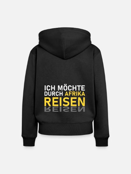 Afrika Reise - Frauen Premium Bio Zip Hoodie - Schwarz
