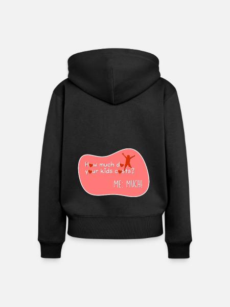 Kinder sind teuer! - Frauen Premium Bio Zip Hoodie - Schwarz
