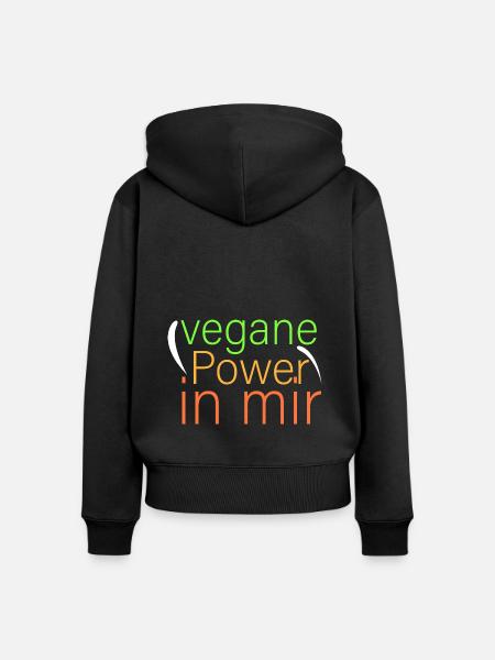 vegane Power in mir - Frauen Premium Bio Zip Hoodie - Schwarz