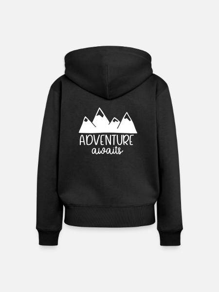 Abenteuer - Frauen Premium Bio Zip Hoodie - Schwarz