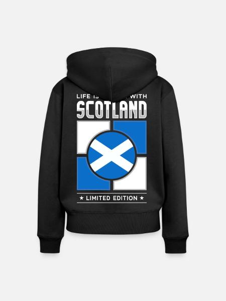 Scotland - Frauen Premium Bio Zip Hoodie - Schwarz