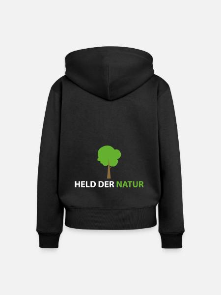 Held der Natur - Frauen Premium Bio Zip Hoodie - Schwarz