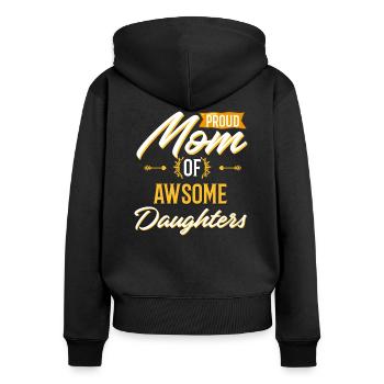Cadeau d'anniversaire de mère fière Noël - Sweat à capuche zippé Premium bio Femme - noir - Dos - Julia (174cm)