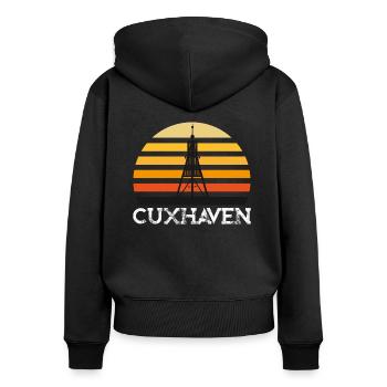 Cuxhaven Nordseestadt Cuxhaven Niedersachsen - Frauen Premium Bio Zip Hoodie - Schwarz - Hinten - Julia (174cm)