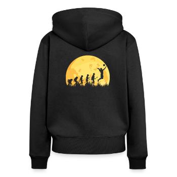 Evolution Volleyball Volleyballerin - Frauen Premium Bio Zip Hoodie - Schwarz - Hinten - Julia (174cm)