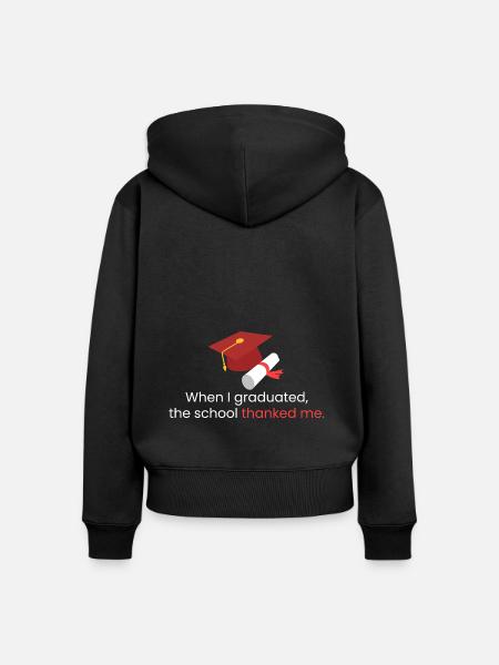 Als ich meinen Abschluss machte - Frauen Premium Bio Zip Hoodie - Schwarz