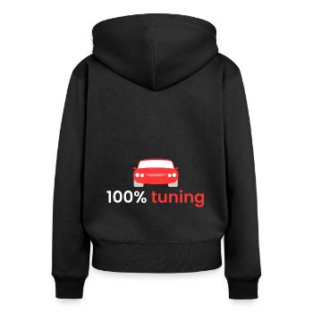 100% voting - Women's Premium Organic Zip Hoodie - black - Back - Julia (174cm)