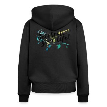 Celebrate Your Life Feiere Dich Selbst Selbstliebe - Frauen Premium Bio Zip Hoodie - Schwarz - Hinten - Julia (174cm)
