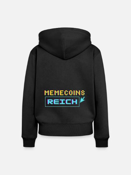 memecoins -> reich - Frauen Premium Bio Zip Hoodie - Schwarz