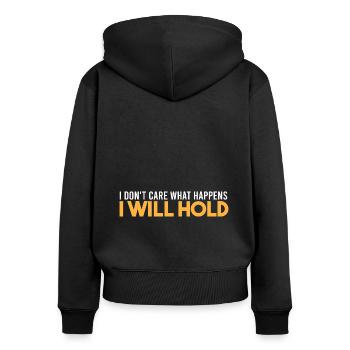 I will hold - Women's Premium Organic Zip Hoodie - black - Back - Julia (174cm)