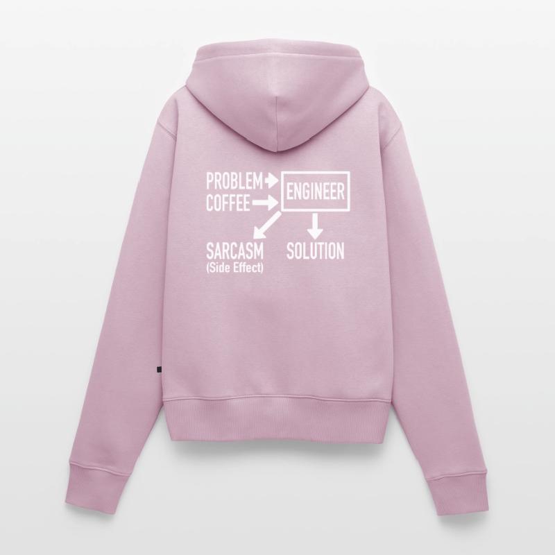 Engineer Problem Coffee Sarcasm Solution Geschenk Frauen Premium Bio Zip Hoodie