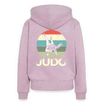 Judo Vintage Japanische Kampfsportart Geschenk - Frauen Premium Bio Zip Hoodie - Altrosa - Hinten - Julia (174cm)