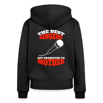 Sängerin Musik Mutter Musikerin Frau Mikrofon Mama - Sweat à capuche zippé Premium bio Femme - noir - Dos - Julia (174cm)