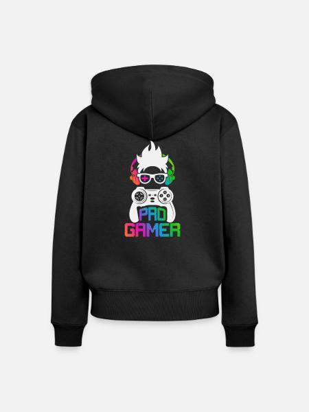 Pro Gamer - Frauen Premium Bio Zip Hoodie - Schwarz