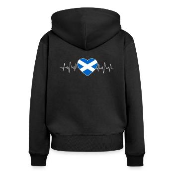 SCHOTTLAND - SCOTLAND - HEARTBEAT - GESCHENK - Frauen Premium Bio Zip Hoodie - Schwarz - Hinten - Julia (174cm)