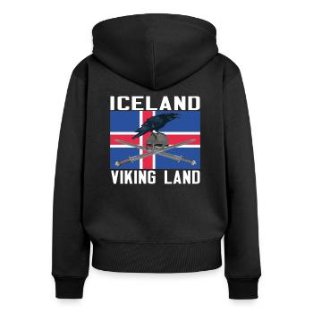 ICELAND VIKING LAND Viking Norsemen Gift - Women's Premium Organic Zip Hoodie - black - Back - Julia (174cm)