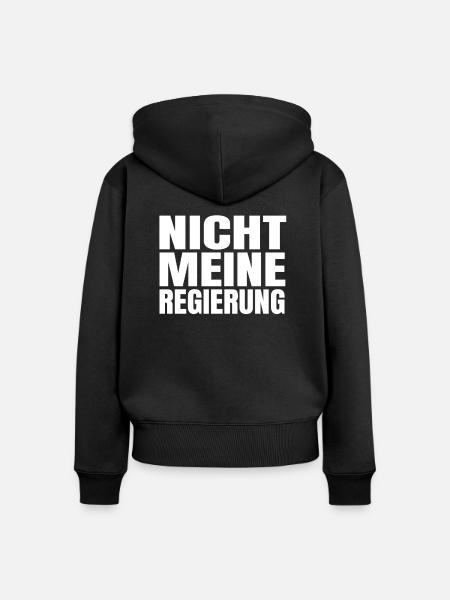 Nicht meine Regierung - Frauen Premium Bio Zip Hoodie - Schwarz