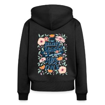 You're a miracle - Women's Premium Organic Zip Hoodie - black - Back - Julia (174cm)
