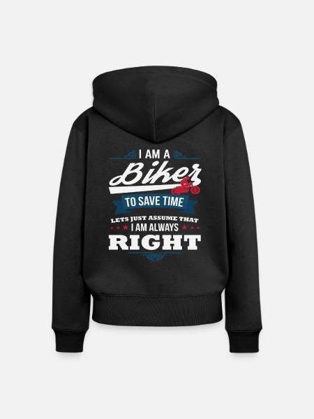 Biker - Frauen Premium Bio Zip Hoodie - Schwarz