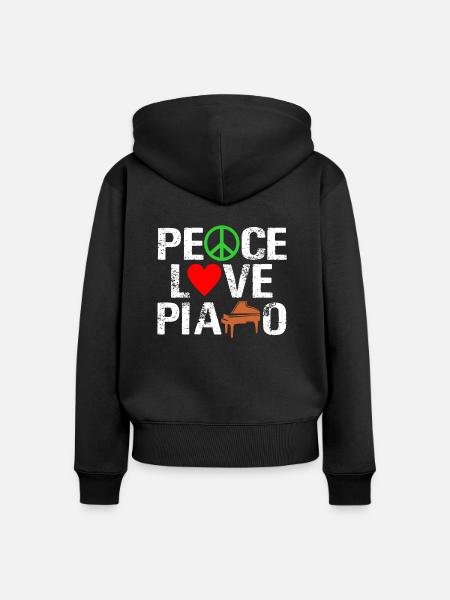 Klavier - Frauen Premium Bio Zip Hoodie - Schwarz
