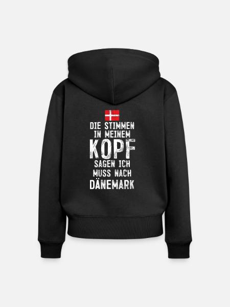 Dänemark - Frauen Premium Bio Zip Hoodie - Schwarz
