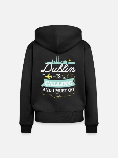 Dublin - Frauen Premium Bio Zip Hoodie - Schwarz