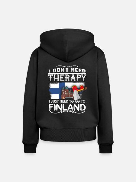 Finnland - Frauen Premium Bio Zip Hoodie - Schwarz