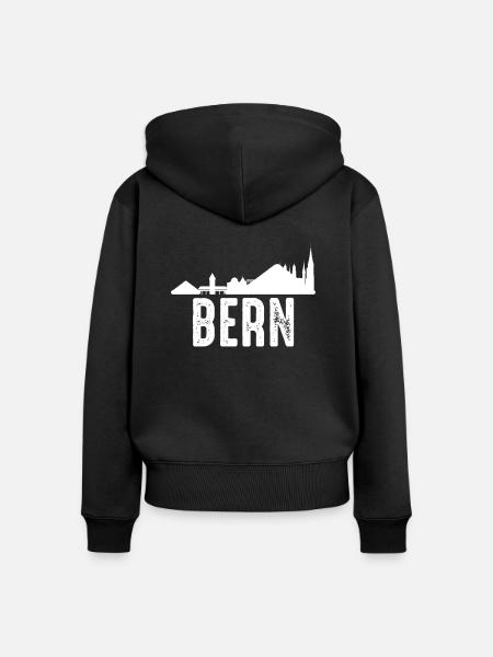 Bern - Frauen Premium Bio Zip Hoodie - Schwarz