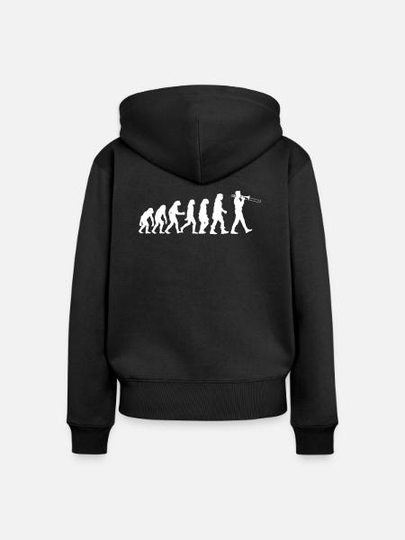 Posaune - Frauen Premium Bio Zip Hoodie - Schwarz
