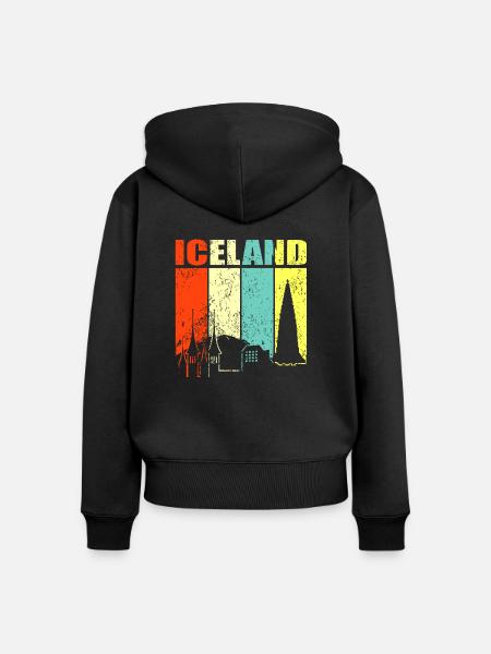 Island - Frauen Premium Bio Zip Hoodie - Schwarz