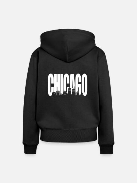 Chicago - Frauen Premium Bio Zip Hoodie - Schwarz