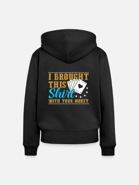 Poker Pokern Geschenk - Frauen Premium Bio Zip Hoodie - Schwarz