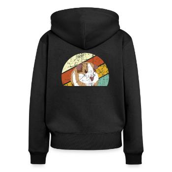 Meerschweinchen - Frauen Premium Bio Zip Hoodie - Schwarz - Hinten - Julia (174cm)
