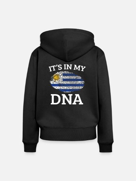 Uruguay - Frauen Premium Bio Zip Hoodie - Schwarz