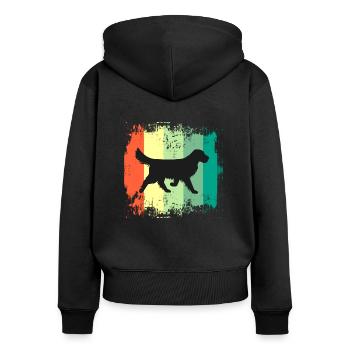 Golden Retriever - Frauen Premium Bio Zip Hoodie - Schwarz - Hinten - Julia (174cm)