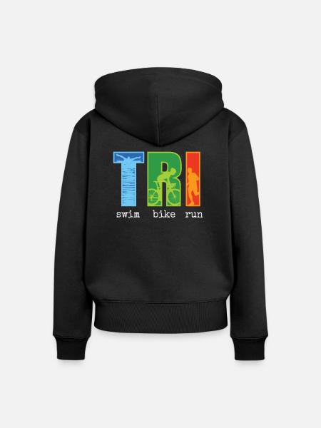 Triathlon - Frauen Premium Bio Zip Hoodie - Schwarz