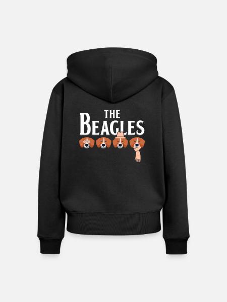 Beagle - Frauen Premium Bio Zip Hoodie - Schwarz