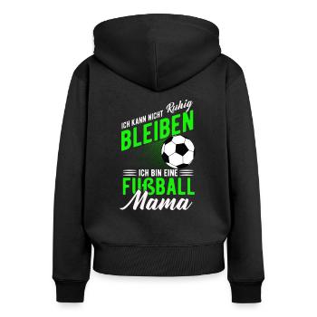 Fußball - Frauen Premium Bio Zip Hoodie - Schwarz - Hinten - Julia (174cm)