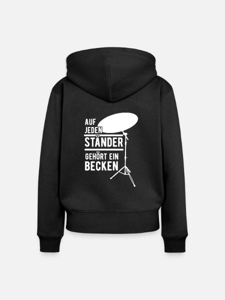 Schlagzeug - Frauen Premium Bio Zip Hoodie - Schwarz